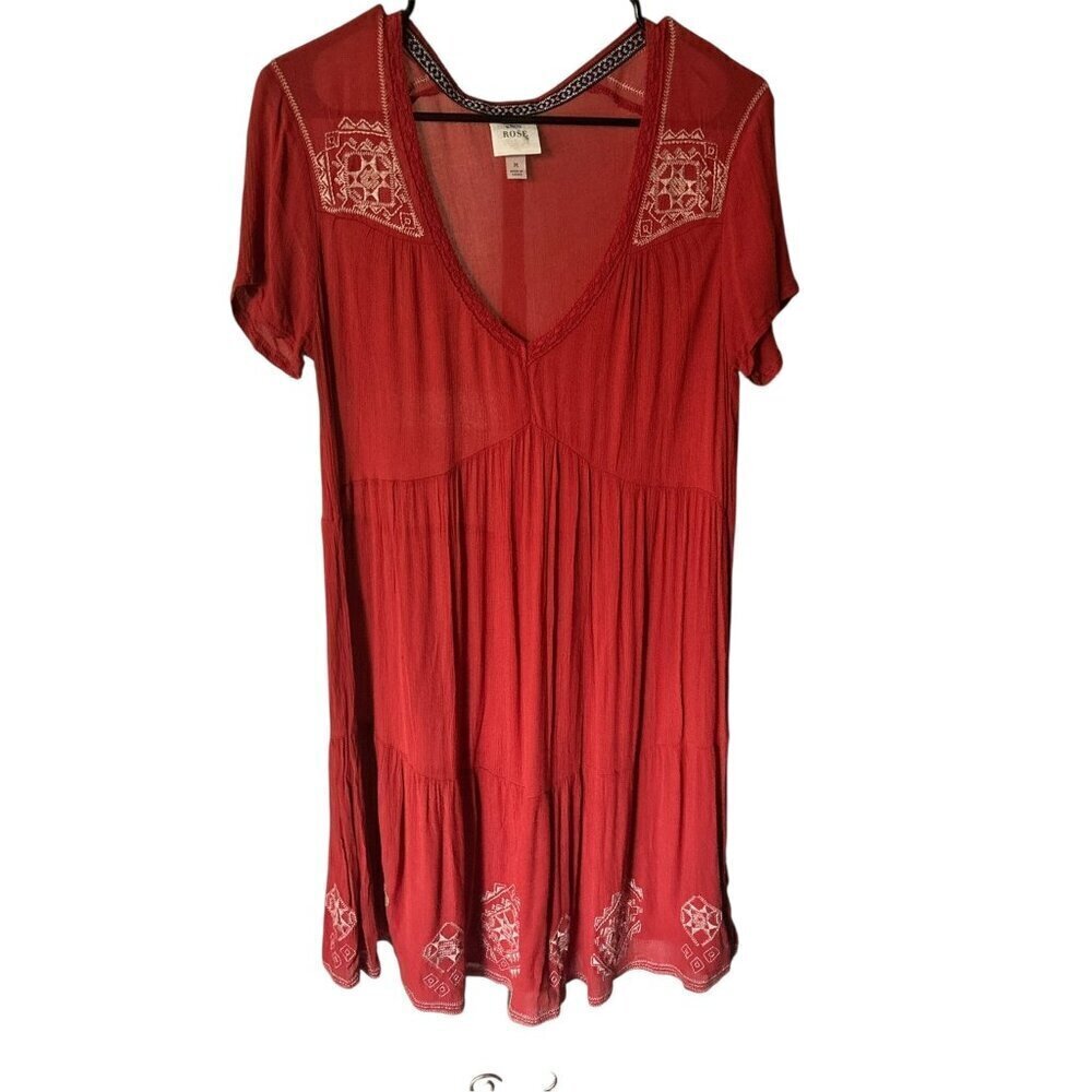 Knox Rose Women's Dark Orange Lightweight Dress - Picture 2 of 7